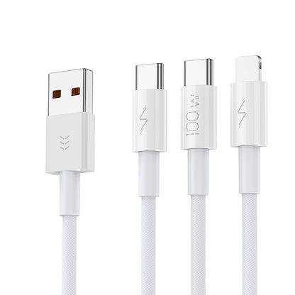 Vyvylabs Prime Series 3 in1 Fast Charging Cable USB to 2C+L 100W 1.5M White