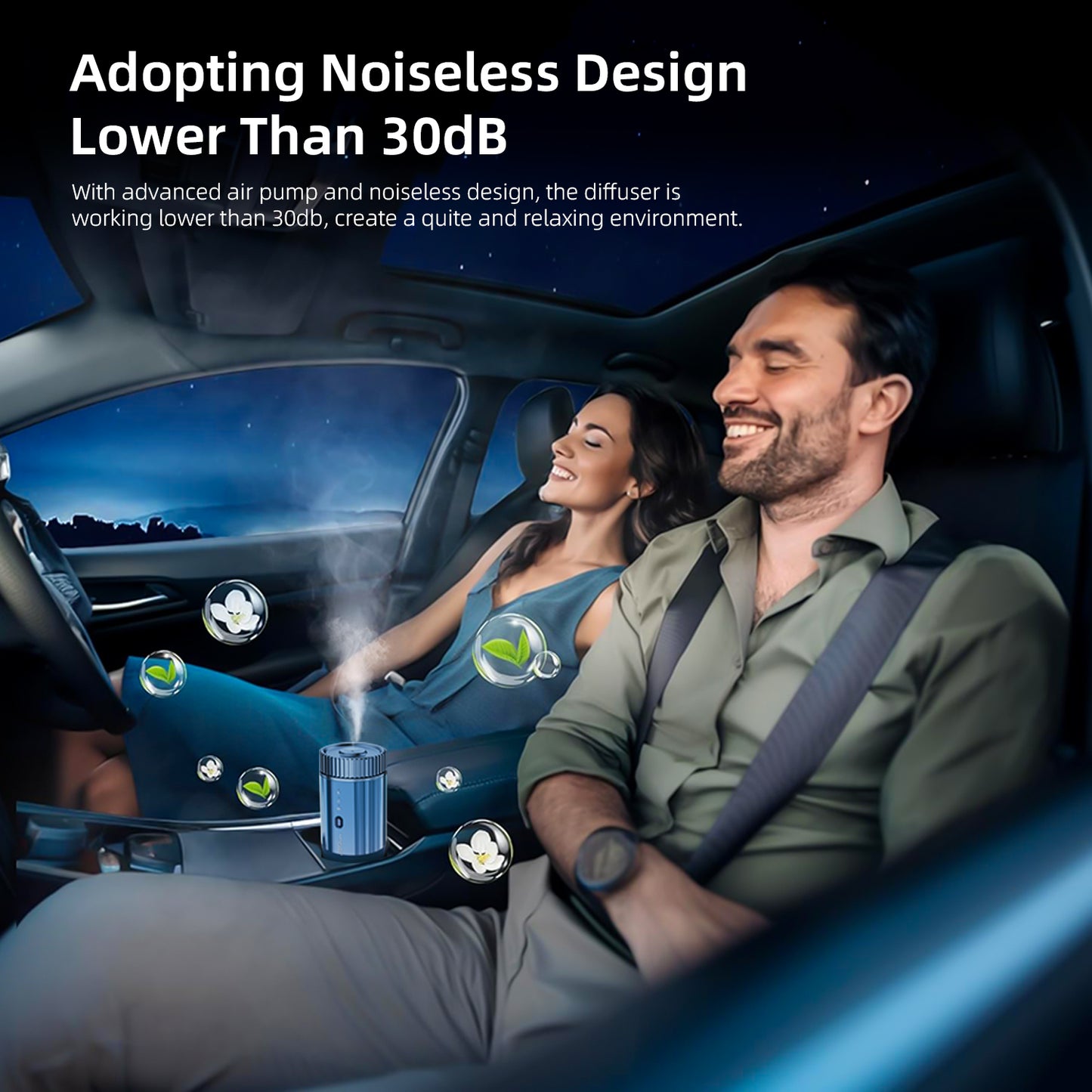 Vyvylabs Car Cup Holder Romance Air Freshener - Blue