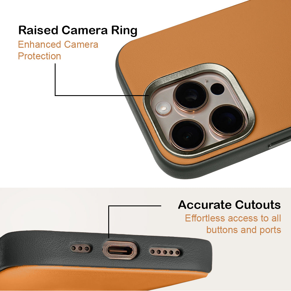 Vegan Leather Case For iPhone 16 Series - Brown