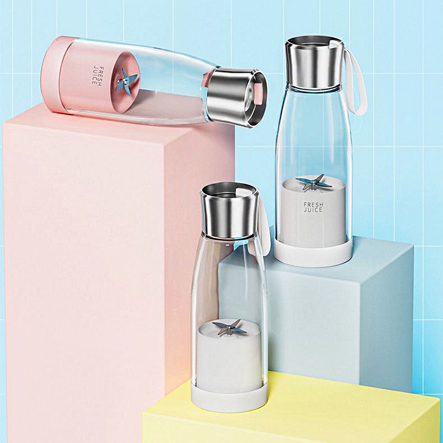 Portable Mini Blender Smoothie Maker 450 ML - Pink