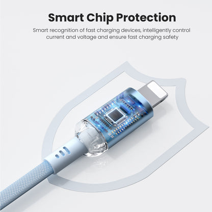 Vyvylabs Crystal Series Fast Charging Data Cable Type-C to Lightning 30W 1M - White