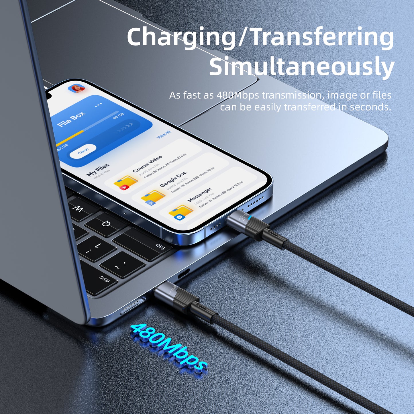 Vyvylabs Superb Series Fast Charging Cable Type-C to Lightning 27W 1M