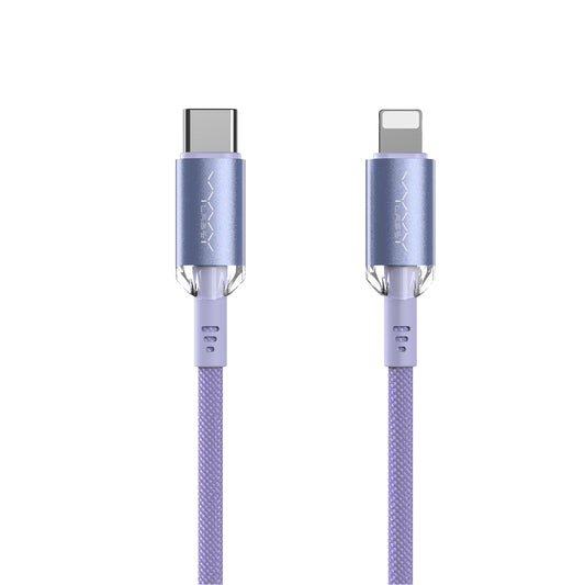 Vyvylabs Crystal Series Fast Charging Data Cable Type-C to Lightning 30W 1M - Purple
