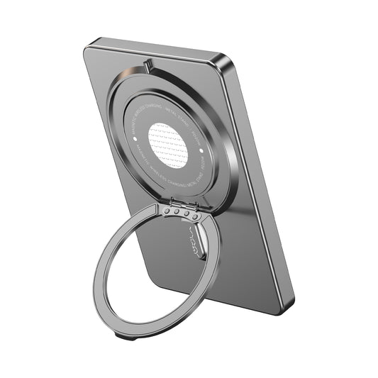 Super Mini Metal Magnetic Wireless Charger Power Bank 5000mAh 20W With Stand - Gray