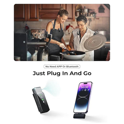 LISEN Wireless Lavalier Microphone with Noise Cancellation