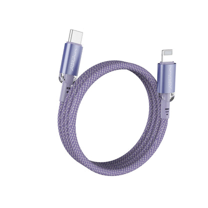 Vyvylabs Crystal Series Fast Charging Data Cable Type-C to Lightning 30W 1M - Purple