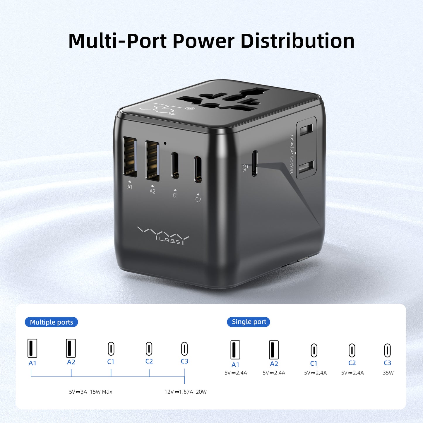 Explorer Series 5 Ports + AC Fast Charger Travel Adapter 35W