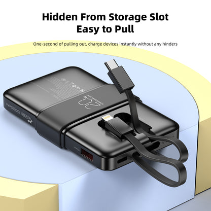 Vyvylabs Creamy Power Bank 10000mAh 20W With Dual Cable C+L - White