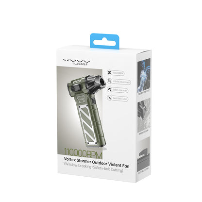 Vyvylabs Vortex Stormer Outdoor Violent Fan Window breaking - Belt Cutting