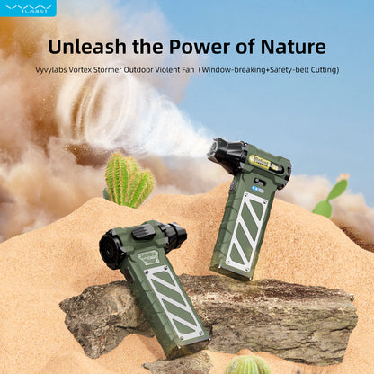 Vyvylabs Vortex Stormer Outdoor Violent Fan Window breaking - Belt Cutting