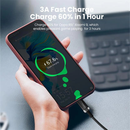 Vyvylabs Crystal Series Fast Charging Data Cable USB to Type-C 3A 1M - Purple