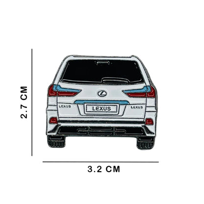 Sticky Metal Badge - Lexus 570 White