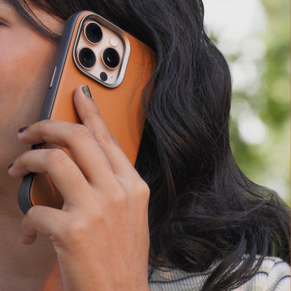 Vegan Leather Case For iPhone 16 Series - Brown