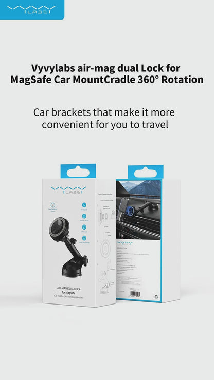 Vyvylabs Air-Mag Dual Lock for MagSafe Car Holder (Suction Cup Version)