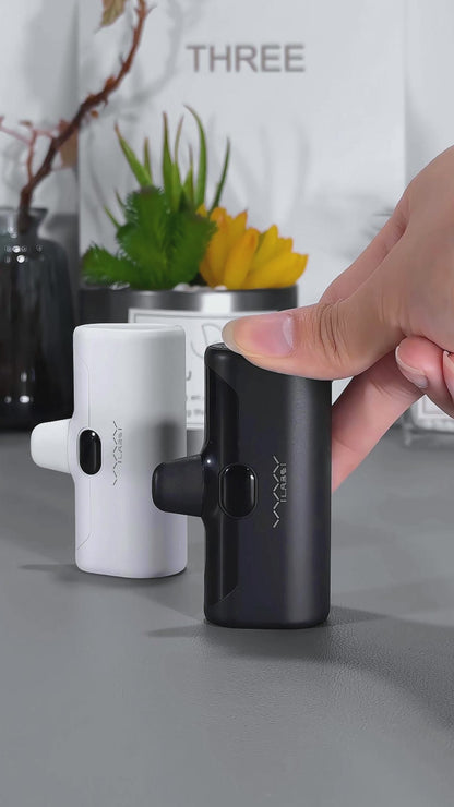 Vyvylabs Q05 Capsule Power Bank 5000mAh (With Stand and Led light)- Black
