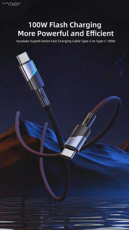 Vyvylabs Superb Series Fast Charging Cable Type-C to Type-C 100W 1M