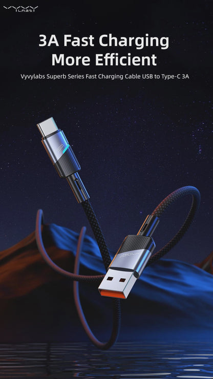 Vyvylabs Superb Series Fast Charging Cable USB to Type-C 3A 1M